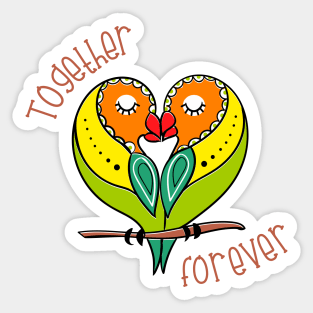 Together Forever Parrot Couple Sticker